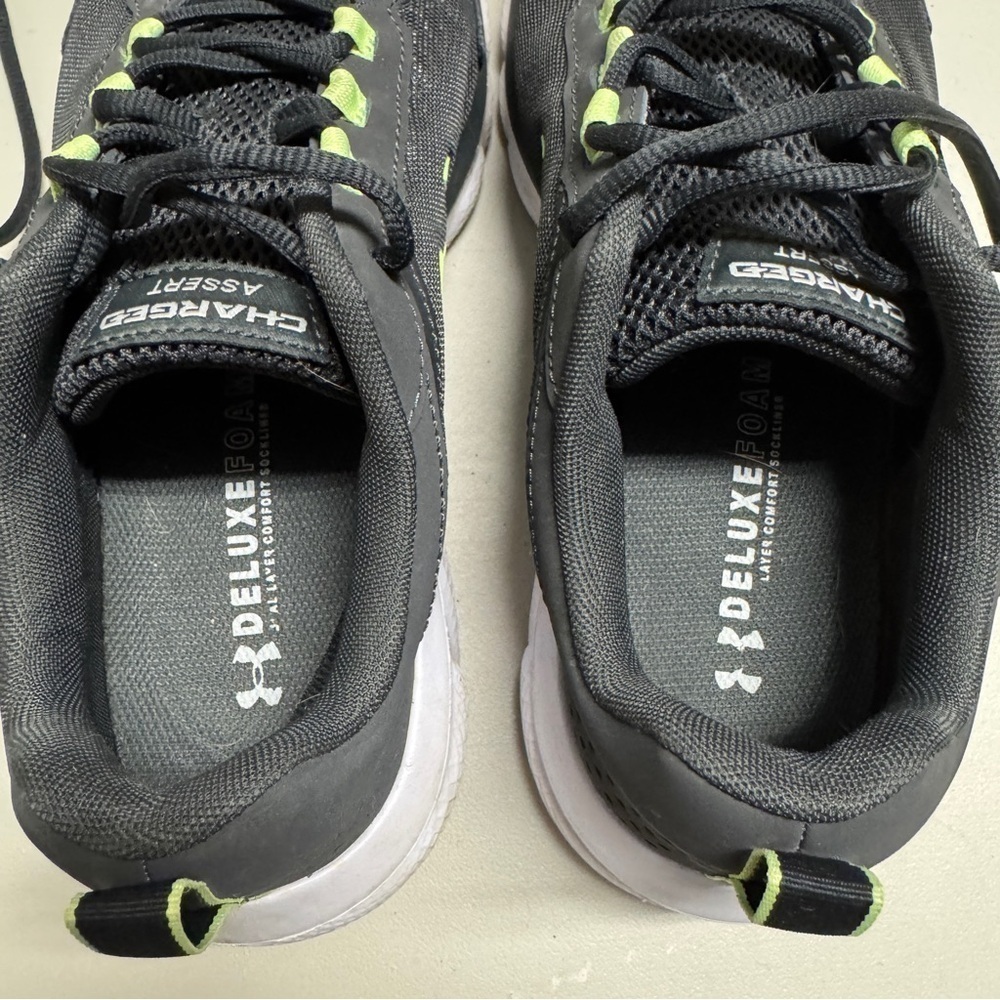 Under Armour Black and Neon Green Athletic Shoes - Picture 10 of 14
